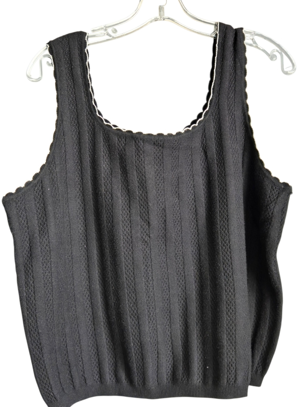 Vila Milano Black Knit Scoop Neck Tank. Xlarge